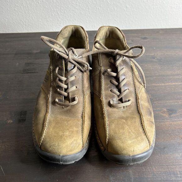 Ecco Light Shock Point Oxfords Lace Shoes Brown Leather Casual Men’s 46 US 12 M - Picture 1 of 15